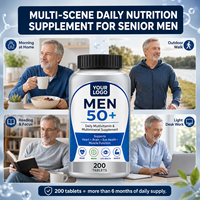 ODM ODM Multivitamines et Multiminéraux pour Hommes 50+ Comprimés Quotidiens Soutien Cœur Cerveau Vision Muscles Supplément Minéral Avancé pour Adultes