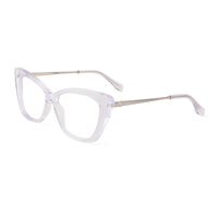 Gafas de Alta Calidad con Montura Óptica de Metal y Media Acetato, Diseño Nuevo y Moderno, Logotipo Personalizado, para Damas