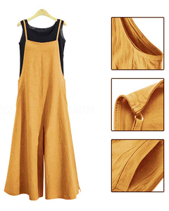Femmes personnalisé Baggy jarretelle <span class=keywords><strong>combishort</strong></span> été une pièce sans manches combinaison large pantalon <span class=keywords><strong>habillé</strong></span> barboteuse solide motif Y2K décontracté - Product Image 4