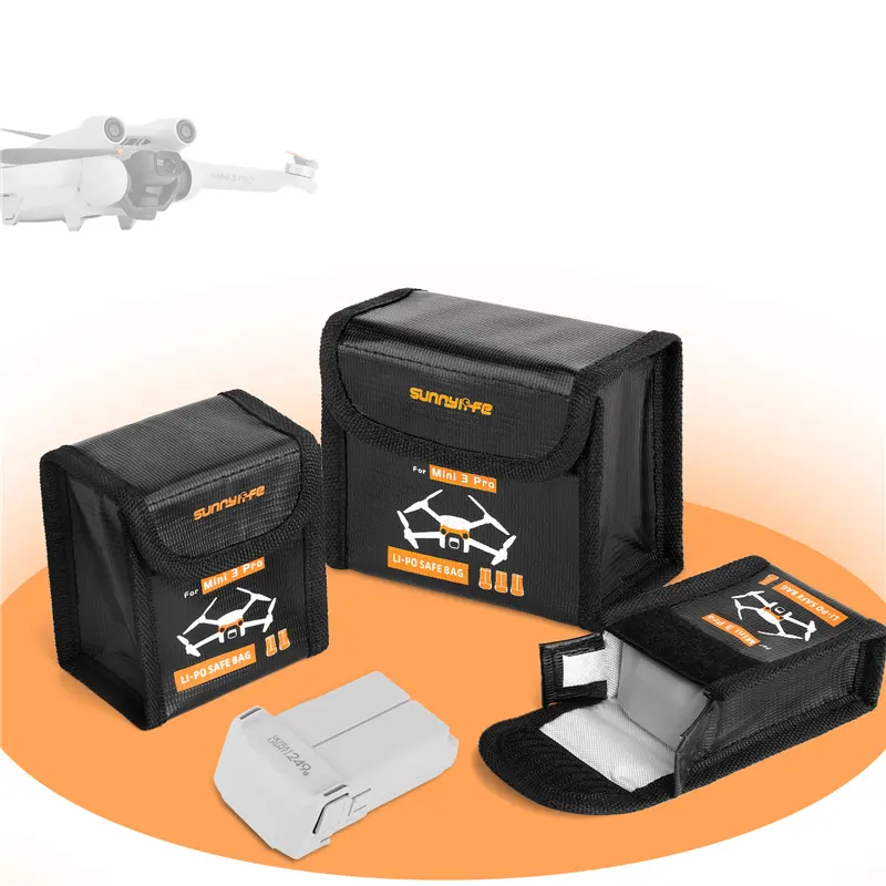 For DJI Mini 3 Pro battery safe bag sunnylife 1pc 2pcs 3pcs batteries protecting li-po safe bag explosionproof accessories