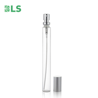 Atomiseur de parfum portable cylindrique transparent de haute qualité personnalisé de 10 ml, 20 ml, 30 ml, flacons d'échantillon de parfum en verre à col serti