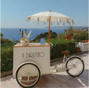Camión de Comida Móvil de Acero Inoxidable de 3 Ruedas para Celebridades de Internet, Capacidad Personalizable para Promoción de Helados, Decoración Floral y Compras - Product Image 1