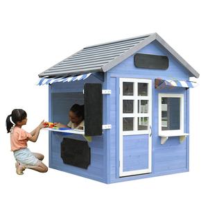 어린이용 야외 정원 유치원 목재 키오스크 판매대 신형 플레이하우스 칠판 포함 - Product Image 5