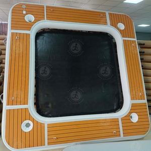 <span class=keywords><strong>Hamaca</strong></span> <span class=keywords><strong>de</strong></span> <span class=keywords><strong>agua</strong></span> inflable para deportes acuáticos con portavasos, plataforma flotante inflable portátil redonda con malla para yate - Product Image 2