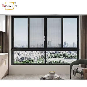 Ventanas de aluminio personalizadas, sonido de vidrio, a prueba de agua, rotura de puente térmico, ventanas corredizas, ventanas de aluminio de doble acristalamiento triple con pantalla - Product Image 5