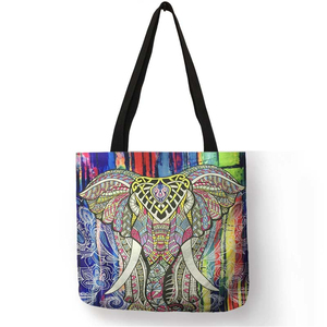 Sac à main Mandala indien imprimé éléphant pour femmes, sacs, fourre-tout, grande capacité, livraison directe, vente en gros - Product Image 6