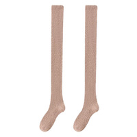 Chaussettes en velours pour femme, automne-hiver, blanches, mi-mollet, épaisses, en polyester, unies ou imprimées, chaudes, pour la maison, coffret cadeau, vente en gros