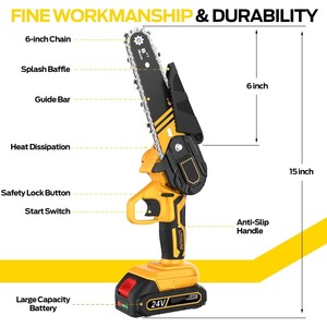 Power Man Mini Wood Cutting Machine 20V Cordless Circular <b>Saw</b> Chainsaw Chain <b>Saws</b> With 2 Battery CS03 Mini Chainsaw Chain <b>Saw</b> Pr - Product Image 2