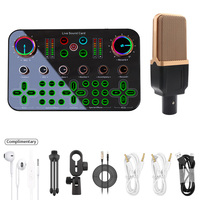 Carte son diffusion en direct K600 mélangeur audio changeur de voix 2 canaux prise en charge de la diffusion en direct avec dispositif de podcast 48V Phantom Power