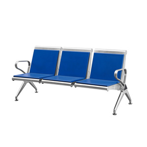 Silla de Espera Jianyi de 3 Plazas con Estructura de Aluminio y Asiento de PU Verde Oscuro para Uso en Hospitales y Aeropuertos - Product Image 3