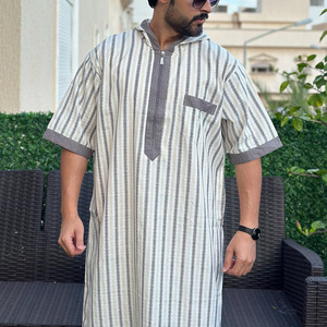 <span class=keywords><strong>Abito</strong></span> da Preghiera per Uomo Ramadan, Veste Musulmana Ricamata a Maniche Lunghe, Thobe Stile Nazionale, Abbigliamento Tradizionale Arabo - Product Image 2