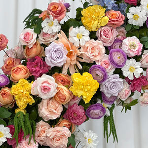 ซุ้มดอกไม้ประดิษฐ์ทำมือจากผ้าไหมเทียมสีแดง รูปทรงดอกไฮเดรนเยีย ดีไซน์ทันสมัย เป็นมิตรกับสิ่งแวดล้อม หรูหรา กันน้ำ เหมาะสำหรับงานแต่งงาน - Product Image 3