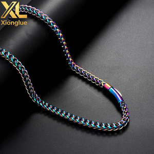 Bracelet gourmette cubaine hip-hop unisexe en acier inoxydable noir épais bicolore, bijoux de mode, épaisseur de placage 0,3 mm - Product Image 2
