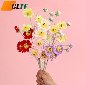 Fleurs de cosmos au <span class=keywords><strong>crochet</strong></span> faites à la main, fleurs de gerbera au <span class=keywords><strong>crochet</strong></span>, décoration d'intérieur, décoration de mariage, bouquet de fleurs au <span class=keywords><strong>crochet</strong></span> - Product Image 1