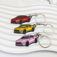 Porte-clés en métal émaillé en forme de voiture, en alliage de zinc, avec logo de marque, en stock – Vente chaude