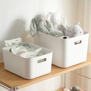 Boîtes de rangement en plastique Simple House, rectangulaires, sans couvercle, empilables, pour organiser le bureau, la chambre, le salon. - Product Image 2