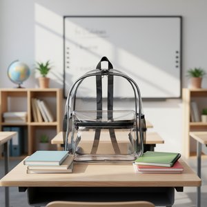 <span class=keywords><strong>Sac</strong></span> <span class=keywords><strong>à</strong></span> <span class=keywords><strong>dos</strong></span> étudiant personnalisé en PVC avec fermeture éclair, unisexe, robuste, transparent, avec sangle renforcée pour le <span class=keywords><strong>collège</strong></span> et le travail - Product Image 6