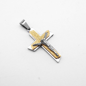 <b>Cross</b> Crucifixion Religious Anti Non Tarnish WaterProof Stainless Steel Fashion Jewelry Pendant Necklace for <b>Men</b> Women Wholesale - Product Image 3