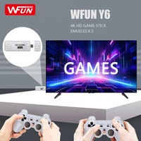 Y6 2.4G jeu sans fil TV Stick rétro PS1 famille 4K HD Console de jeu vidéo Portable prise en charge multijoueur 10000 jeux