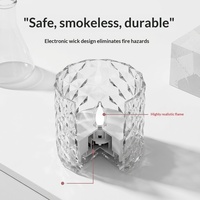 Bougie électronique LED simulée en forme de gobelet en plastique à côtés droits, lumière jaune chaude, ornements décoratifs colorés, accessoires