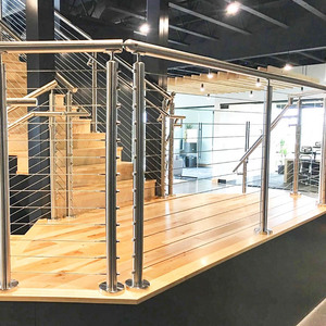Système de garde-corps en câble d'acier inoxydable 304 avec main courante, finition brossée miroir noir sur mesure <span class=keywords><strong>pour</strong></span> escalier, terrasse, bureau - Product Image 1