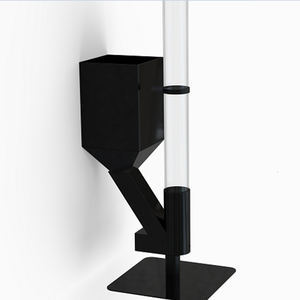 Poêle à granulés de bois suspendu en acier pour extérieur, design contemporain noir durable et écologique, fixation murale - Product Image 2