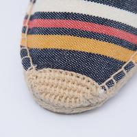 Sepatu Espadrilles Wanita Model Rendah, Santai, Motif Garis, Bahan Jerami, Linen, Kanvas, Bordir, Bernapas, Gaya Fashion Musim Semi