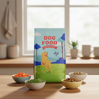 Sacs d'emballage alimentaire pour animaux de compagnie en PE durables, personnalisés OEM/ODM, avec fermeture éclair refermable, pochettes verticales pour aliments secs/humides, matériau écologique de qualité alimentaire