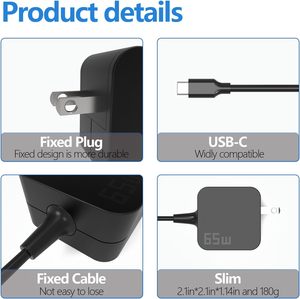 อะแดปเตอร์ AC 65W 20V 3.25A ประเภท C รุ่น ADL-65A1 สำหรับ <span class=keywords><strong>Chromebook</strong></span> ExpertBook/Vivobook/Zenbook 13/14/S14/16/S16/CR11/CR12/CZ11 แล็ปท็อป - Product Image 5