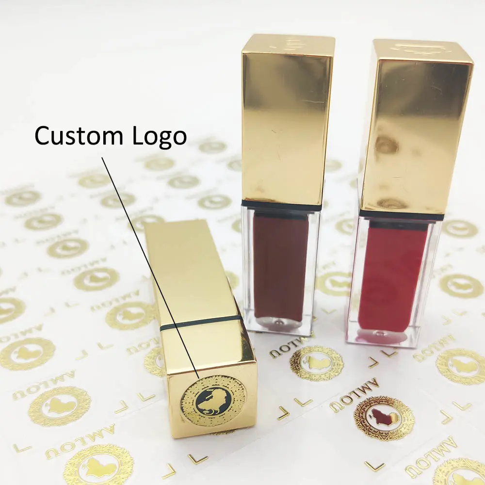 Custom Printing High Quality Lipstick Lipgloss Lip Balm Tube Bottle Private Nickel Label Stickers