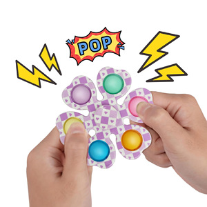Printed Silicone Finger Spinner Fidget Toy 3/4/5/6 Finger Pop It <b>Rotating</b> Stress Relief Squeeze Toy - Product Image 2