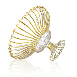 Vệt thiết kế dòng vàng trang trí nội thất Tinh thể thủy tinh trái cây Bát tấm với chân đứng - Product Image 5