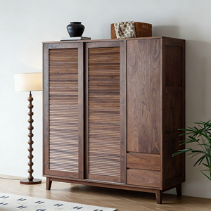 Armoire en bois massif écologique personnalisée BALOM avec charnières, meubles de chambre à coucher, armoire de rangement robuste, sans formaldéhyde - Product Image 1