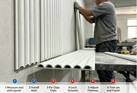 Panneau mural cannelé en composite bois-plastique, revêtement creux WPC, grille décorative intérieure, fourni par l'usine
