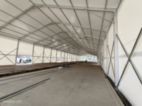 Tente de stockage grande capacité à grande portée, structure en fer robuste, bâche en PVC imperméable, abri industriel toutes saisons