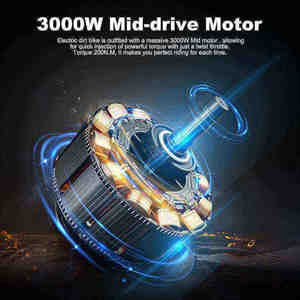 <span class=keywords><strong>Moto</strong></span> électrique tout-terrain puissante 3000W 60km/h avec freins hydrauliques pour adolescents et adultes (13 <span class=keywords><strong>ans</strong></span> et plus) - Product Image 6