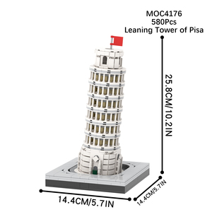 MOC4173-4176 kiến trúc Mini <span class=keywords><strong>Big</strong></span> Ben Mayan kim tự tháp Hy Lạp Palace nghiêng tháp của Pisa xây dựng khối Bộ đồ chơi trẻ em - Product Image 2