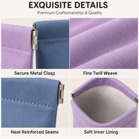 Pochette en tissu sergé de coton personnalisée avec fermeture à bouton-pression, pour bijoux, cadeaux, maquillage, cosmétiques, avec logo