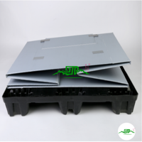 Conteneur de stockage en plastique pliable et empilable avec fonction de caisse à palettes pour le transport en entrepôt