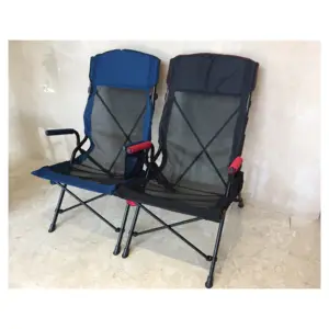 Chaise de Camping ergonomique pliable et confortable, siège à bride ergonomique à dossier haut avec maille