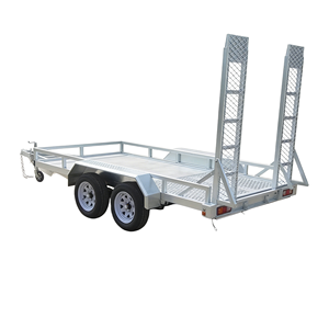 Remorque robuste à double essieu en acier Q235 avec rampes amovibles, capacité de charge de 3000 kg pour le transport d'excavatrices et de machines - Product Image 1