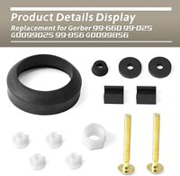 99-660 Tank to Bowl Bolt & Gasket Kit for Gerber | Toilet Repair Assembly for Gerber Avalanche AV2889X WS2889X LS28890 Tank
