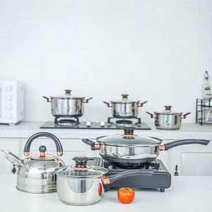 Happycooking mermer TENCERE SETİ kaliteli paslanmaz çelik tencereler mutfak TENCERE SETİ s tencere pişirme non stick - Product Image 4