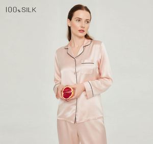 Vêtements de nuit pour femmes, pantalon à manches longues, ensemble de pyjama de luxe léger pour la maison, 100% soie - Product Image 1