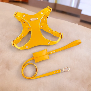 High Quality Pet Vest Harnesses PU Chest Accessories for Buckle Lead Vegan Leather No Pull Dog Harness - Product Image 6