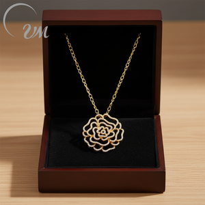 UM Jewelry ขายส่ง จี้เงินแท้ 925 ประดับเพชรซิคอน ชุบทอง สร้อยคอสำหรับทุกเพศ/ผู้ชาย/ผู้หญิง ของขวัญสำหรับงานหมั้นและงานแต่งงาน - Product Image 5