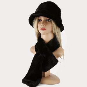 Nouveauté 2024 : Ensembles Chapeau Bob et Écharpe pour Femme, Hiver, Extérieur, en Fausse Fourrure de Lapin, Tendance, Chauds et Doux - Product Image 1