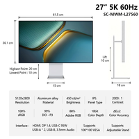 TCOLOR G27P 27-inch 5K 60Hz IPS HDR Gaming Laptopmonitor DP Nieuw Aluminium Design