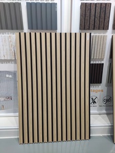 OEM Design moderno pannello di <span class=keywords><strong>parete</strong></span> acustica in <span class=keywords><strong>legno</strong></span> in fibra di poliestere striscia insonorizzata curvo per lo spazio ufficio <span class=keywords><strong>rivestimento</strong></span> murale - Product Image 5