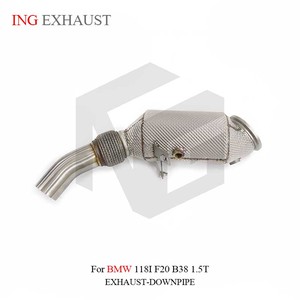 Tubo de bajada de acero inoxidable de escape de venta directa de fábrica <span class=keywords><strong>ING</strong></span> con escudo térmico para BMW 118i F20 B38 1,5 T accesorios para automóviles - Product Image 6